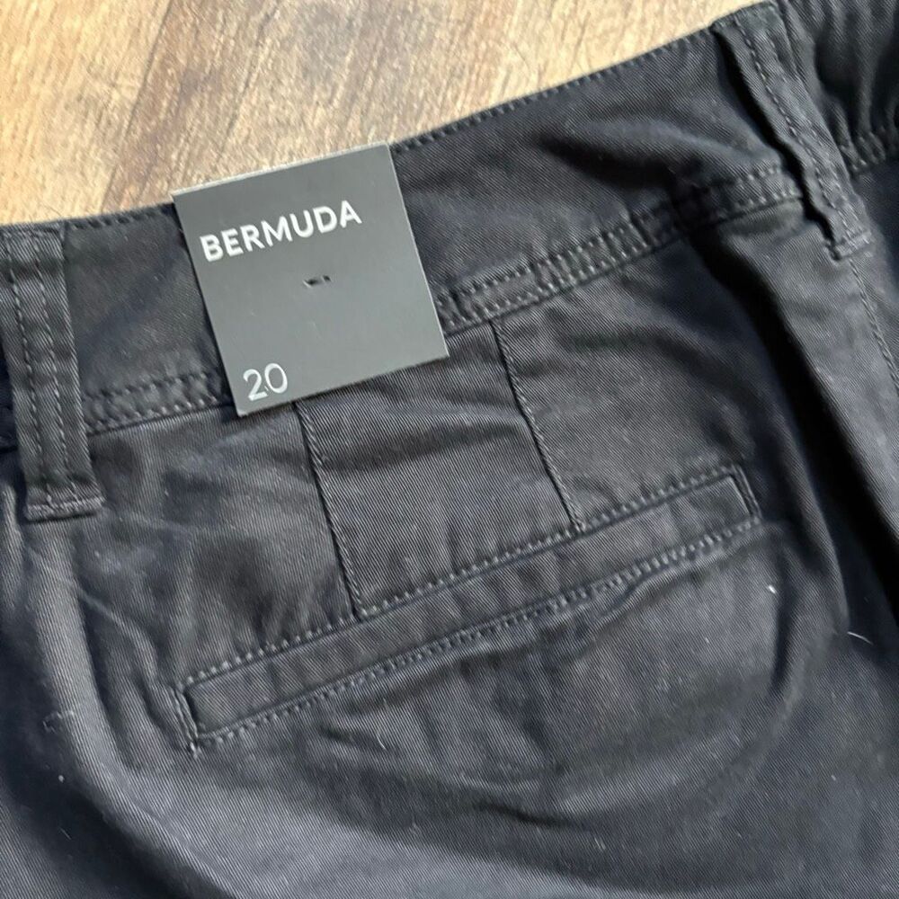 Lane Bryant Black Bermuda Shorts 20 NWT Minimalist Classic Preppy Uniform Sporty - Picture 4 of 8